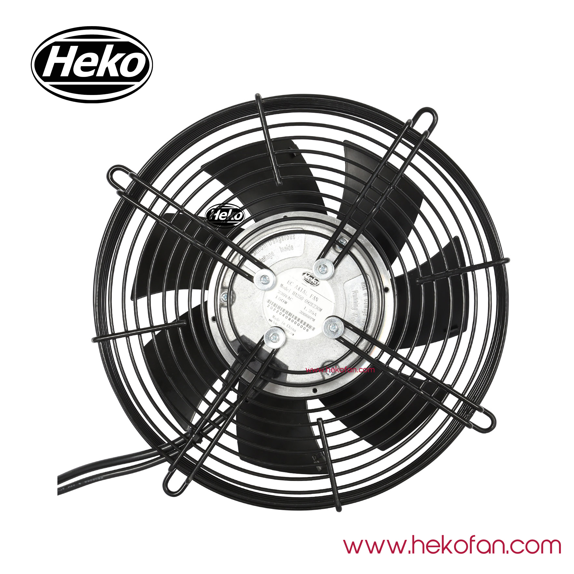 HEKO EC250mm Portable Steel Coated In Black Ventilateurs à flux axial