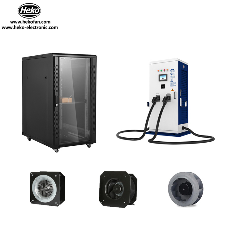 Application de ventilateur centrifuge EC de station de refroidissement et de charge d'armoire électronique