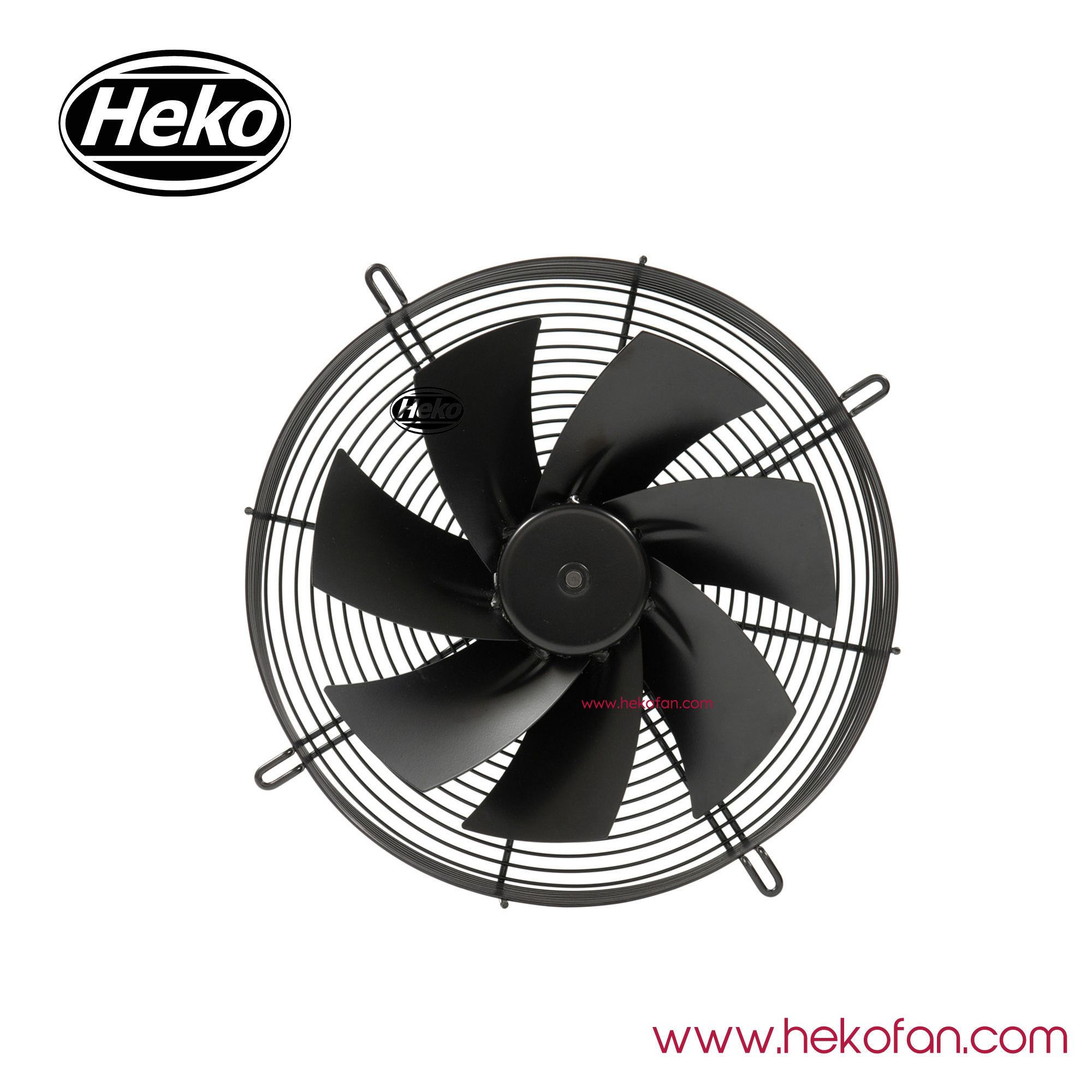 Ventilateur axial industriel HEKO EC300mm recouvert d'acier noir